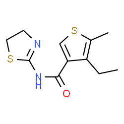 ChemSpider 2D Image | N-(4,5-Dihydro-1,3-thiazol-2-yl)-4-ethyl-5-methyl-3-thiophenecarboxamide | C11H14N2OS2