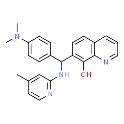 ChemSpider 2D Image | 7-{[4-(Dimethylamino)phenyl][(4-methyl-2-pyridinyl)amino]methyl}-8-quinolinol | C24H24N4O