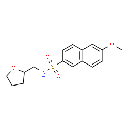 ChemSpider 2D Image | 6-Methoxy-N-(tetrahydro-2-furanylmethyl)-2-naphthalenesulfonamide | C16H19NO4S