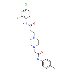 ChemSpider 2D Image | N-(4-Chloro-2-fluorophenyl)-3-(4-{2-[(4-methylphenyl)amino]-2-oxoethyl}-1-piperazinyl)propanamide | C22H26ClFN4O2