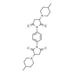 ChemSpider 2D Image | 1,1'-(1,4-Phenylene)bis[3-(4-methyl-1-piperidinyl)-2,5-pyrrolidinedione] | C26H34N4O4