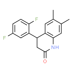 ChemSpider 2D Image | 4-(2,5-Difluorophenyl)-6,7-dimethyl-3,4-dihydro-2(1H)-quinolinone | C17H15F2NO