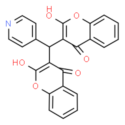 ChemSpider 2D Image | 3,3'-(4-Pyridinylmethylene)bis(2-hydroxy-4H-chromen-4-one) | C24H15NO6