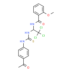 ChemSpider 2D Image | N-(1-{[(4-Acetylphenyl)carbamothioyl]amino}-2,2,2-trichloroethyl)-2-methoxybenzamide | C19H18Cl3N3O3S