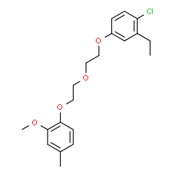 ChemSpider 2D Image | 1-Chloro-2-ethyl-4-{2-[2-(2-methoxy-4-methylphenoxy)ethoxy]ethoxy}benzene | C20H25ClO4