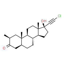 ChemSpider 2D Image | (2beta,5alpha,17alpha)-21-Chloro-17-hydroxy-2-methylpregn-20-yn-3-one | C22H31ClO2