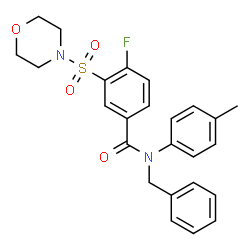 ChemSpider 2D Image | N-Benzyl-4-fluoro-N-(4-methylphenyl)-3-(4-morpholinylsulfonyl)benzamide | C25H25FN2O4S