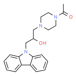 ChemSpider 2D Image | 1-[4-(3-Carbazol-9-yl-2-hydroxy-propyl)-piperazin-1-yl]-ethanone | C21H25N3O2