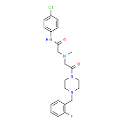 ChemSpider 2D Image | N-(4-Chlorophenyl)-2-[{2-[4-(2-fluorobenzyl)-1-piperazinyl]-2-oxoethyl}(methyl)amino]acetamide | C22H26ClFN4O2