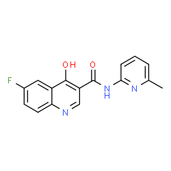 ChemSpider 2D Image | 6-Fluoro-4-hydroxy-N-(6-methyl-2-pyridinyl)-3-quinolinecarboxamide | C16H12FN3O2