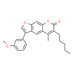 ChemSpider 2D Image | 3-(3-Methoxyphenyl)-5-methyl-6-pentyl-7H-furo[3,2-g]chromen-7-one | C24H24O4