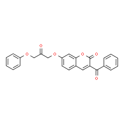 ChemSpider 2D Image | 3-Benzoyl-7-(2-oxo-3-phenoxypropoxy)-2H-chromen-2-one | C25H18O6