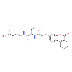 ChemSpider 2D Image | 4-[(N-{[(6-Oxo-7,8,9,10-tetrahydro-6H-benzo[c]chromen-3-yl)oxy]acetyl}norvalyl)amino]butanoic acid | C24H30N2O7