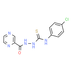 ChemSpider 2D Image | N-(4-Chlorophenyl)-2-(2-pyrazinylcarbonyl)hydrazinecarbothioamide | C12H10ClN5OS