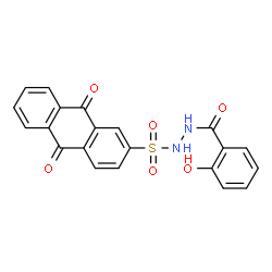 ChemSpider 2D Image | N'-[(9,10-Dioxo-9,10-dihydro-2-anthracenyl)sulfonyl]-2-hydroxybenzohydrazide | C21H14N2O6S