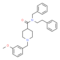 ChemSpider 2D Image | N-Benzyl-1-(3-methoxybenzyl)-N-(2-phenylethyl)-4-piperidinecarboxamide | C29H34N2O2