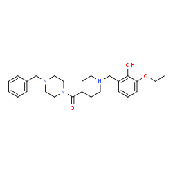 ChemSpider 2D Image | (4-Benzyl-1-piperazinyl)[1-(3-ethoxy-2-hydroxybenzyl)-4-piperidinyl]methanone | C26H35N3O3