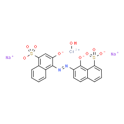 ChemSpider 2D Image | Hydroxychromium(2+) sodium 3-oxido-4-[(E)-(1-oxido-8-sulfonato-2-naphthyl)diazenyl]-1-naphthalenesulfonate (1:2:1) | C20H11CrN2Na2O9S2