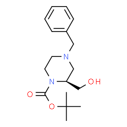 ChemSpider 2D Image | tert-Butyl-(2S)-4-benzyl-2-(hydroxymethyl)piperazin-1-carboxylat | C17H26N2O3