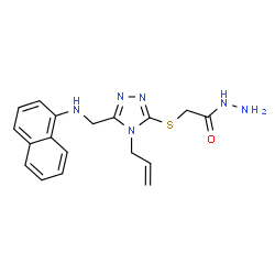 ChemSpider 2D Image | 2-({4-Allyl-5-[(1-naphthylamino)methyl]-4H-1,2,4-triazol-3-yl}sulfanyl)acetohydrazide | C18H20N6OS