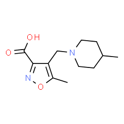 ChemSpider 2D Image | 5-Methyl-4-((4-methylpiperidin-1-yl)methyl)isoxazole-3-carboxylic acid | C12H18N2O3