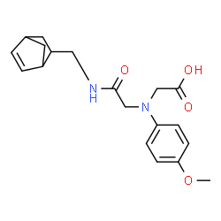 ChemSpider 2D Image | {[({bicyclo[2.2.1]hept-5-en-2-ylmethyl}carbamoyl)methyl](4-methoxyphenyl)amino}acetic acid | C19H24N2O4