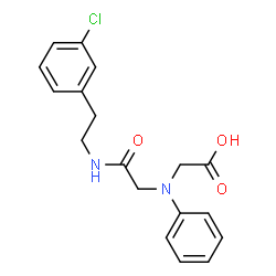 ChemSpider 2D Image | [({[2-(3-CHLOROPHENYL)ETHYL]CARBAMOYL}METHYL)(PHENYL)AMINO]ACETIC ACID | C18H19ClN2O3