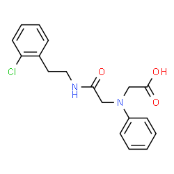 ChemSpider 2D Image | [({[2-(2-CHLOROPHENYL)ETHYL]CARBAMOYL}METHYL)(PHENYL)AMINO]ACETIC ACID | C18H19ClN2O3