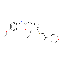 ChemSpider 2D Image | 2-(4-Allyl-5-{[2-(4-morpholinyl)-2-oxoethyl]sulfanyl}-4H-1,2,4-triazol-3-yl)-N-(4-ethoxyphenyl)acetamide | C21H27N5O4S