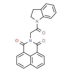 ChemSpider 2D Image | 2-[2-(2,3-Dihydro-indol-1-yl)-2-oxo-ethyl]-benzo[de]isoquinoline-1,3-dione | C22H16N2O3