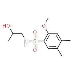 ChemSpider 2D Image | N-(2-Hydroxypropyl)-2-methoxy-4,5-dimethylbenzenesulfonamide | C12H19NO4S
