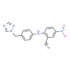 ChemSpider 2D Image | 5-nitro-2-{[4-(1,2,4-triazol-1-ylmethyl)phenyl]amino}benzonitrile | C16H12N6O2