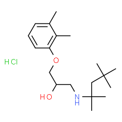 ChemSpider 2D Image | 1-(2,3-Dimethylphenoxy)-3-[(2,4,4-trimethyl-2-pentanyl)amino]-2-propanol hydrochloride (1:1) | C19H34ClNO2