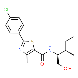 ChemSpider 2D Image | 2-(4-Chlorophenyl)-N-[(2S,3S)-1-hydroxy-3-methyl-2-pentanyl]-4-methyl-1,3-thiazole-5-carboxamide | C17H21ClN2O2S