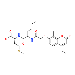 ChemSpider 2D Image | N-{[(4-Ethyl-8-methyl-2-oxo-2H-chromen-7-yl)oxy]acetyl}norleucyl-L-methionine | C25H34N2O7S