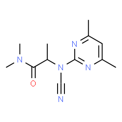 ChemSpider 2D Image | 2-[cyano(4,6-dimethyl-2-pyrimidinyl)amino]-N,N-dimethylpropanamide | C12H17N5O