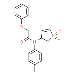 ChemSpider 2D Image | N-(1,1-Dioxido-2,3-dihydro-3-thiophenyl)-N-(4-methylphenyl)-2-phenoxyacetamide | C19H19NO4S