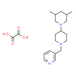 ChemSpider 2D Image | 3,5-Dimethyl-1'-(3-pyridinylmethyl)-1,4'-bipiperidine ethanedioate (1:1) | C20H31N3O4