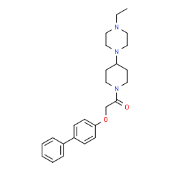 ChemSpider 2D Image | 2-(4-Biphenylyloxy)-1-[4-(4-ethyl-1-piperazinyl)-1-piperidinyl]ethanone | C25H33N3O2