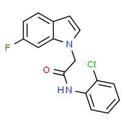 ChemSpider 2D Image | N-(2-Chlorophenyl)-2-(6-fluoro-1H-indol-1-yl)acetamide | C16H12ClFN2O