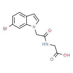 ChemSpider 2D Image | N-[(6-Bromo-1H-indol-1-yl)acetyl]glycine | C12H11BrN2O3