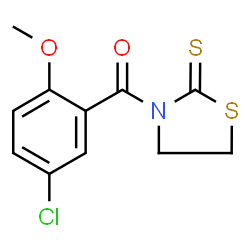 ChemSpider 2D Image | (5-Chloro-2-methoxyphenyl)(2-thioxo-1,3-thiazolidin-3-yl)methanone | C11H10ClNO2S2