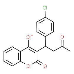 ChemSpider 2D Image | 3-[1-(4-Chlorophenyl)-3-oxobutyl]-2-oxo-2H-chromen-4-olate | C19H14ClO4