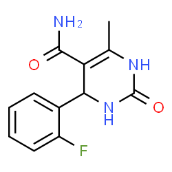 ChemSpider 2D Image | 4-(2-fluorophenyl)-6-methyl-2-oxo-3,4-dihydro-1H-pyrimidine-5-carboxamide | C12H12FN3O2