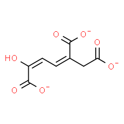 ChemSpider 2D Image | (2Z,4E)-5-Hydroxy-2,4-pentadiene-1,2,5-tricarboxylate | C8H5O7