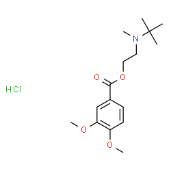 ChemSpider 2D Image | 2-[Methyl(2-methyl-2-propanyl)amino]ethyl 3,4-dimethoxybenzoate hydrochloride (1:1) | C16H26ClNO4