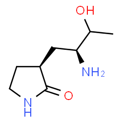 ChemSpider 2D Image | (3S)-3-[(2S)-2-Amino-3-hydroxybutyl]-2-pyrrolidinone | C8H16N2O2