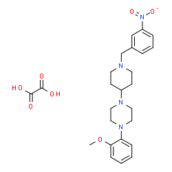 ChemSpider 2D Image | 1-(2-Methoxyphenyl)-4-[1-(3-nitrobenzyl)-4-piperidinyl]piperazine ethanedioate (1:1) | C25H32N4O7