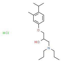 ChemSpider 2D Image | 1-(Dipropylamino)-3-(4-isopropyl-3-methylphenoxy)-2-propanol hydrochloride (1:1) | C19H34ClNO2
