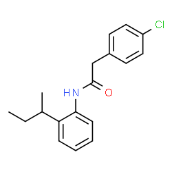 ChemSpider 2D Image | N-(2-sec-Butylphenyl)-2-(4-chlorophenyl)acetamide | C18H20ClNO